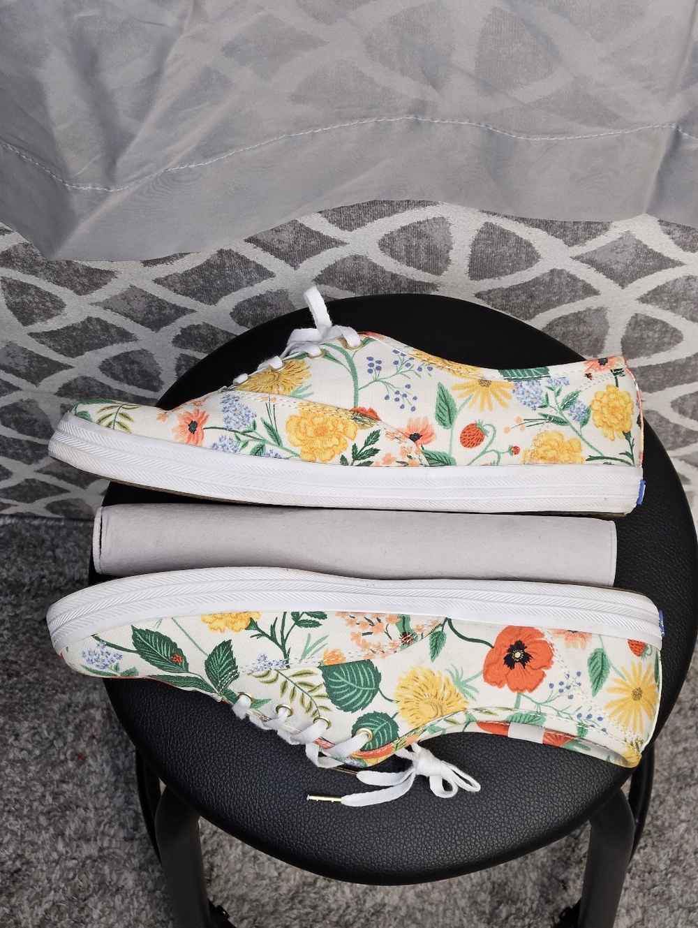 Keds Rifle Paper Co Champion Low Profile Floral Garden Canvas Lace Up Sneakers - Picture 5 of 10